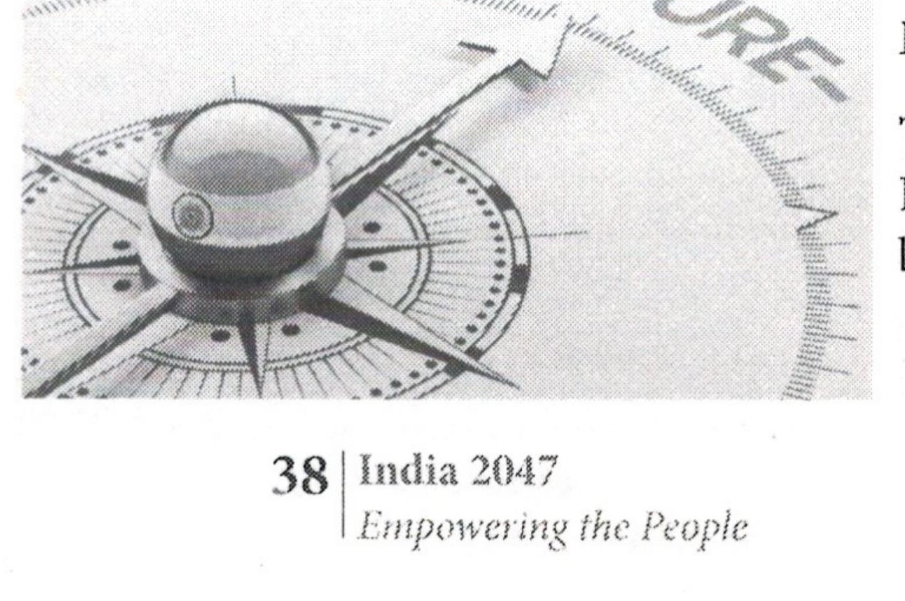 Compass illustration pointing toward the future